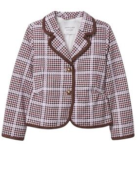 Janie and Jack Pink & Brown Houndstooth Blazer jacket size 5